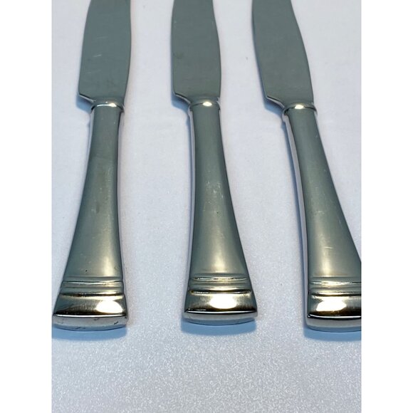 Lenox Federal Platinum Glossy Stainless 18/8 Dinner Knife Set of 3 - 9 1/2" L - Picture 6 of 9
